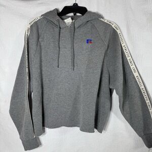 Russell Athletics Womens Cropped Hoodie Gray XL
